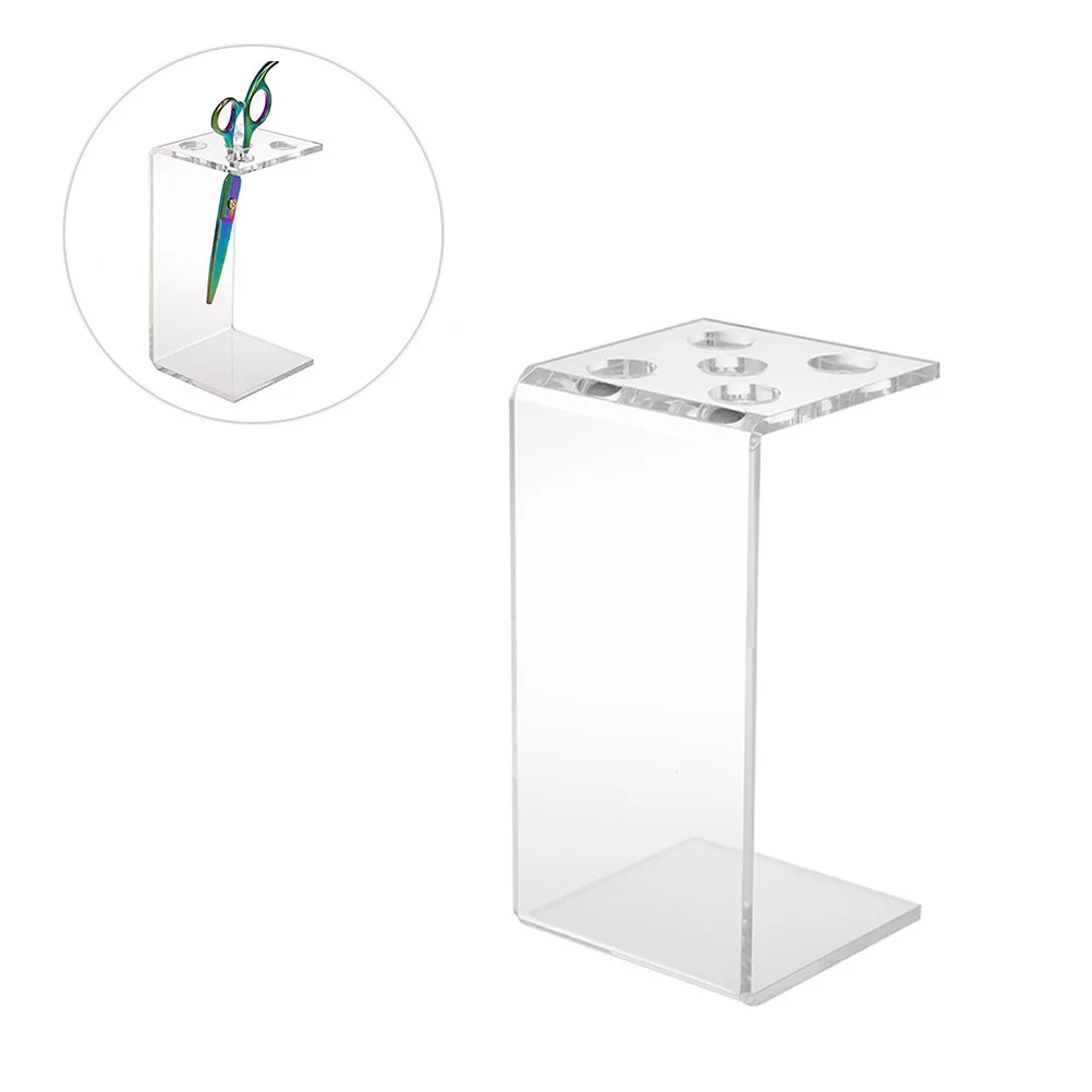 

Hair Scissors Storage Rack Transparent Scissor Holder For Salon Supplies Comb Stand Tool Organizer Case Hairdressing Accessories