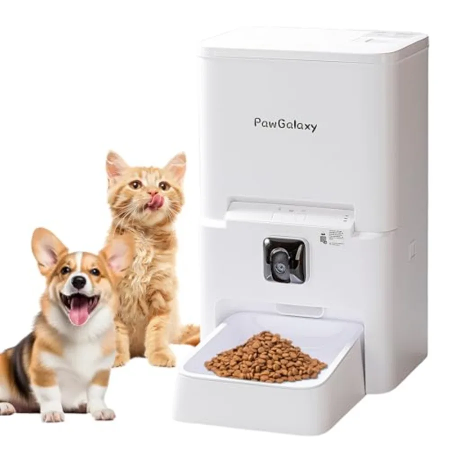 

Smart Automatic Cat Feeder with 1080P HD Camera and Night Vision for Cats Dogs App-Controlled Timed Feeding Portion Control Two