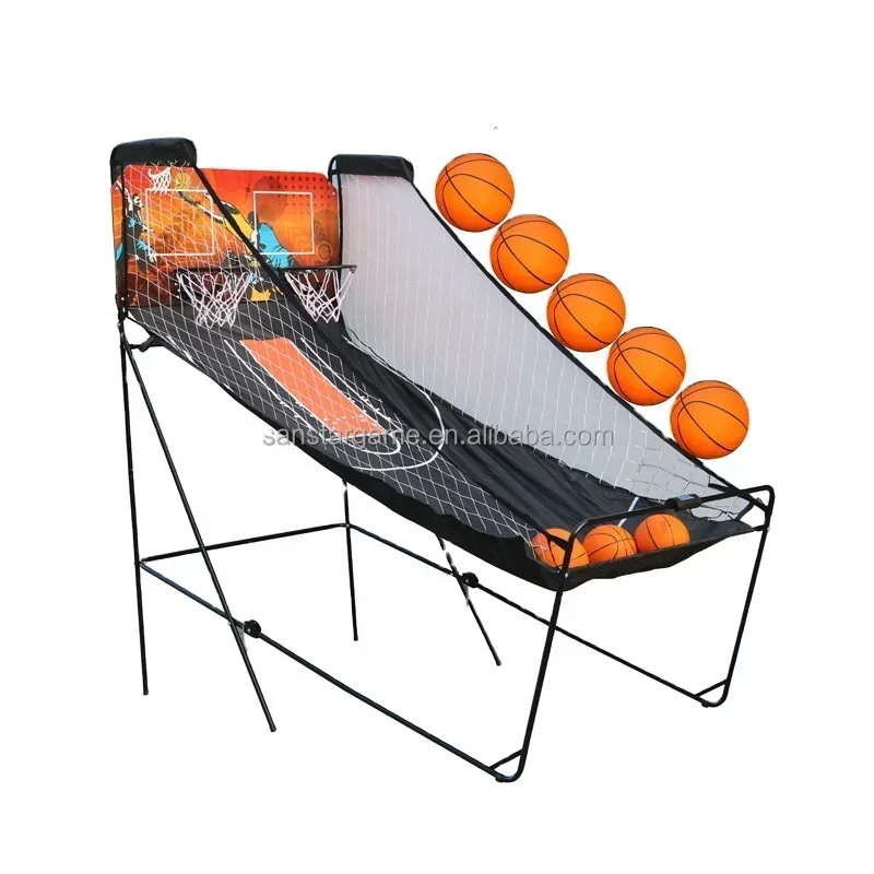 Metal Indoor Basketball Arcade Game Foldable Arcade Basketball Game Machine Basketball Hoop