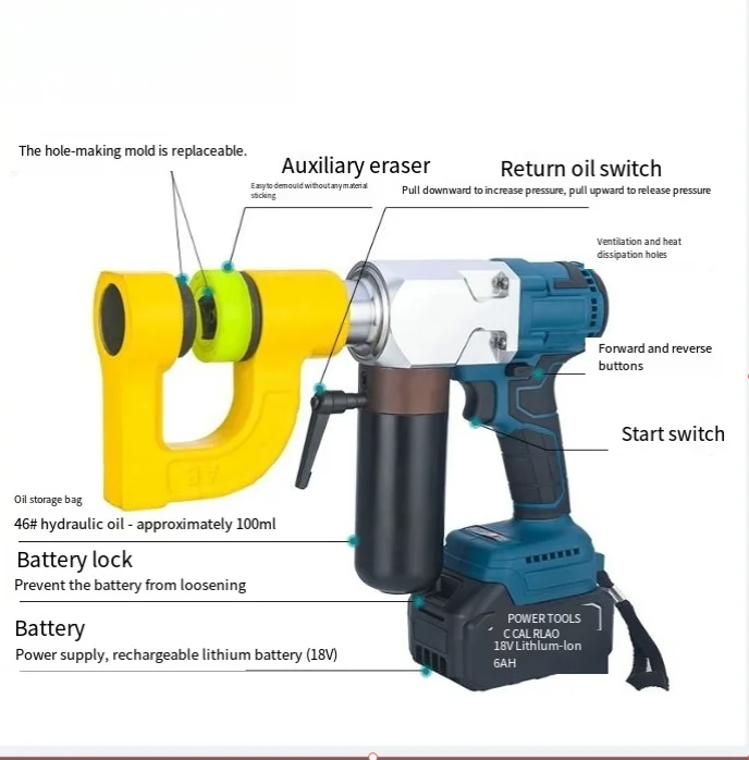 MZS-25 rechargeable lithium battery bridge punching artifact electric hydraulic bridge opening machine
