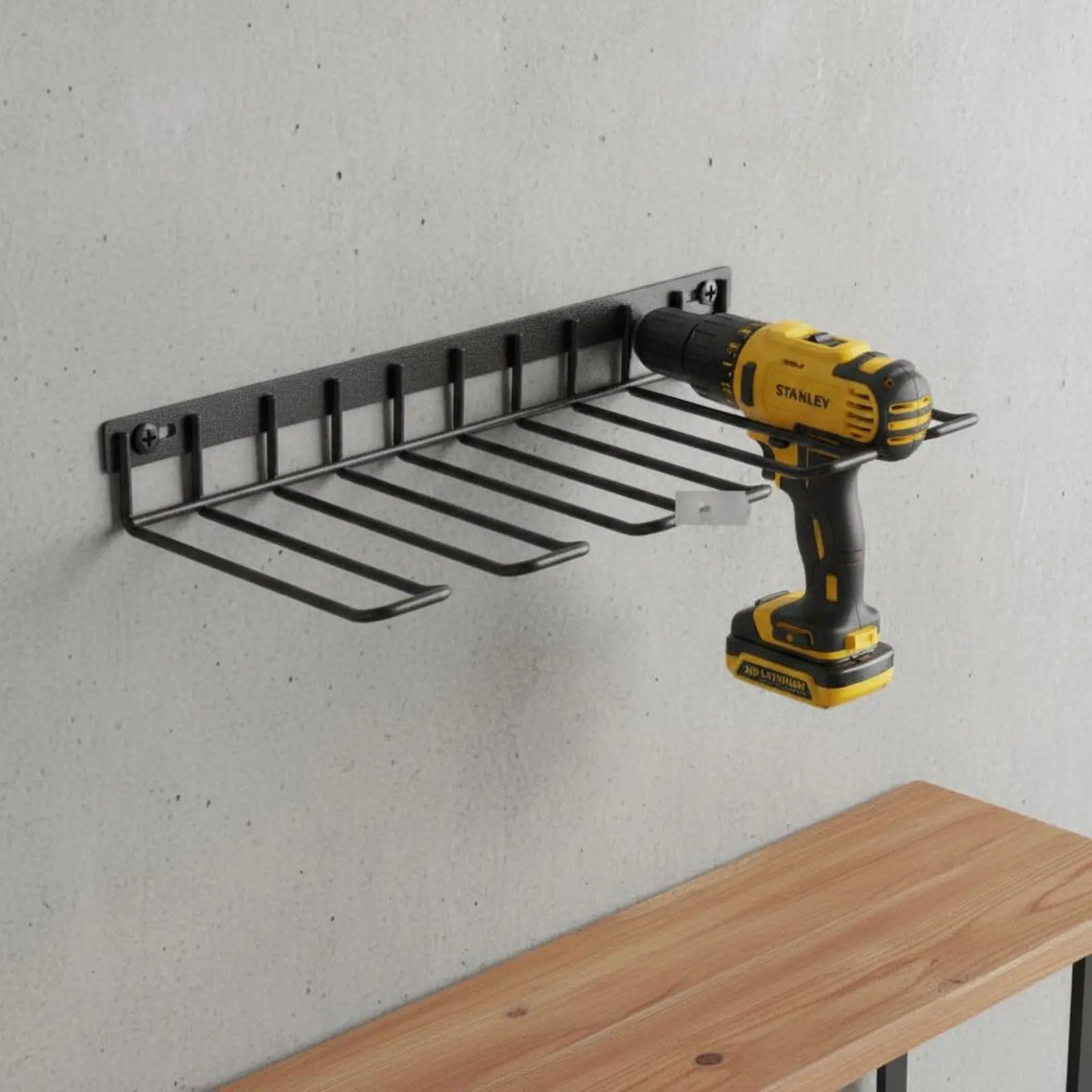 

Drill Holder Rack Heavy Duty Wall Mounted Drill Organizer Power Tool Organizer Easy to Install Metal Tool Rack for Garage, Shed