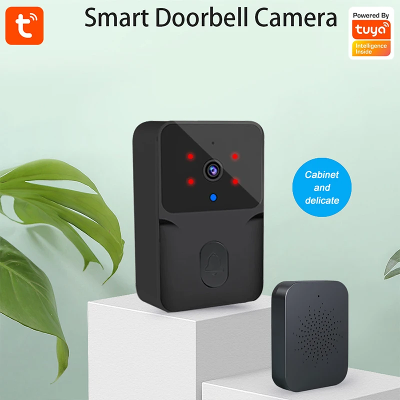Tuya App-Free Cloud Storage WiFi Doorbell, Low Consumption Visual DoorViewer, Door Entry, Welcome Chime, Peephole Viewer