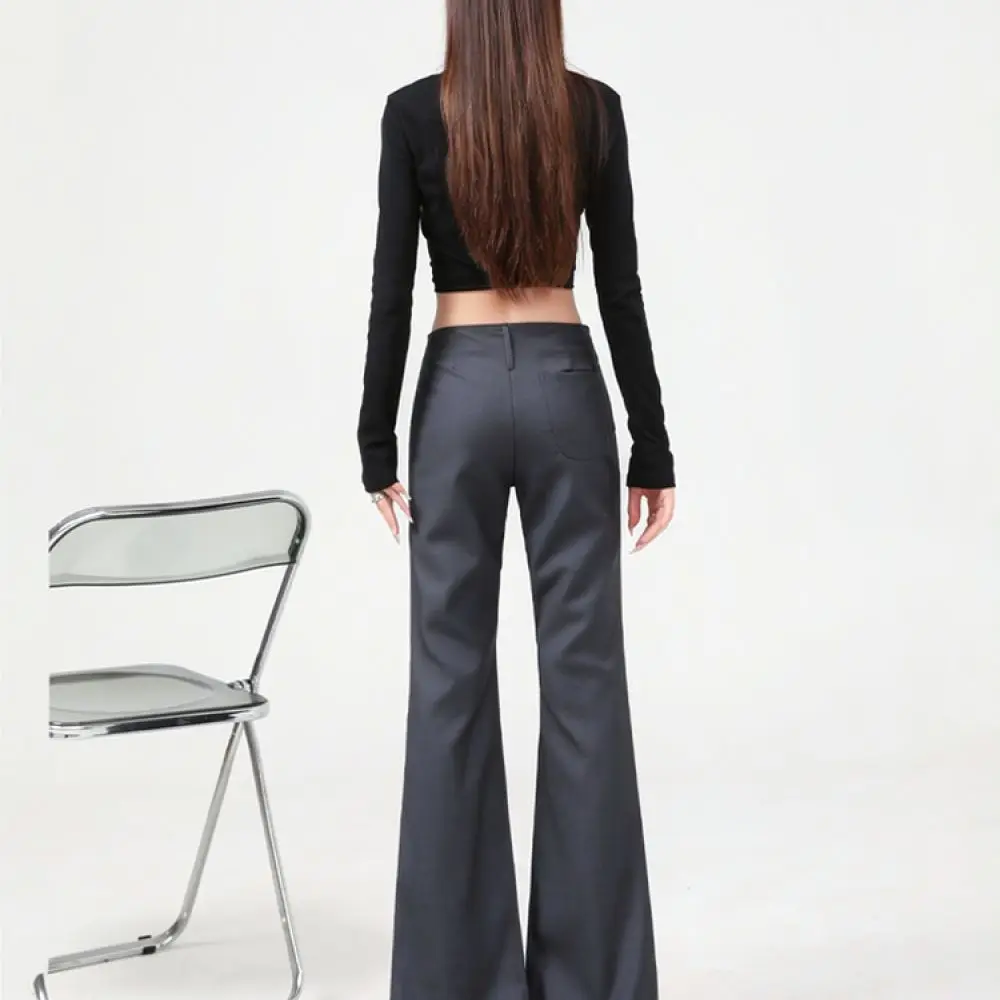 Autumn Women Dress Pants Slim Fit Flare Trousers Casual Office Wear High Quality Polyester Fashionable Daily Bottoms