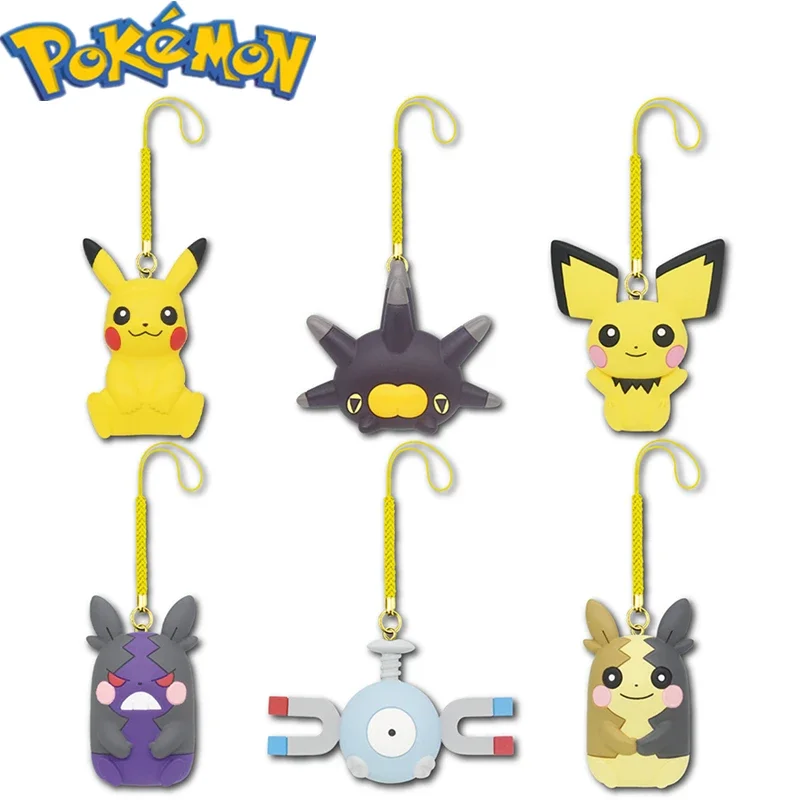 Genuine TOMY Pokemon keychain pendant gashapon Pikachu Morpeko Magnemite Kawaii children's toys birthday gift anime peripherals