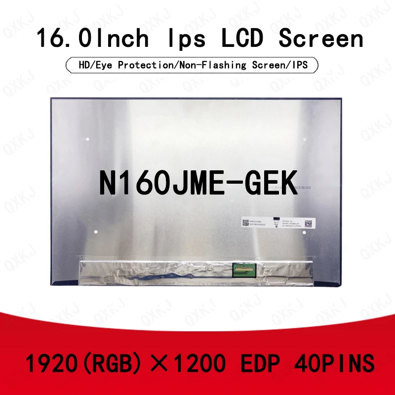 

40pin N160JME-GEK 16,0 дюймов 1920*1200 Оптовая продажа ЖК-панели для ноутбука Замена ЖК-экрана