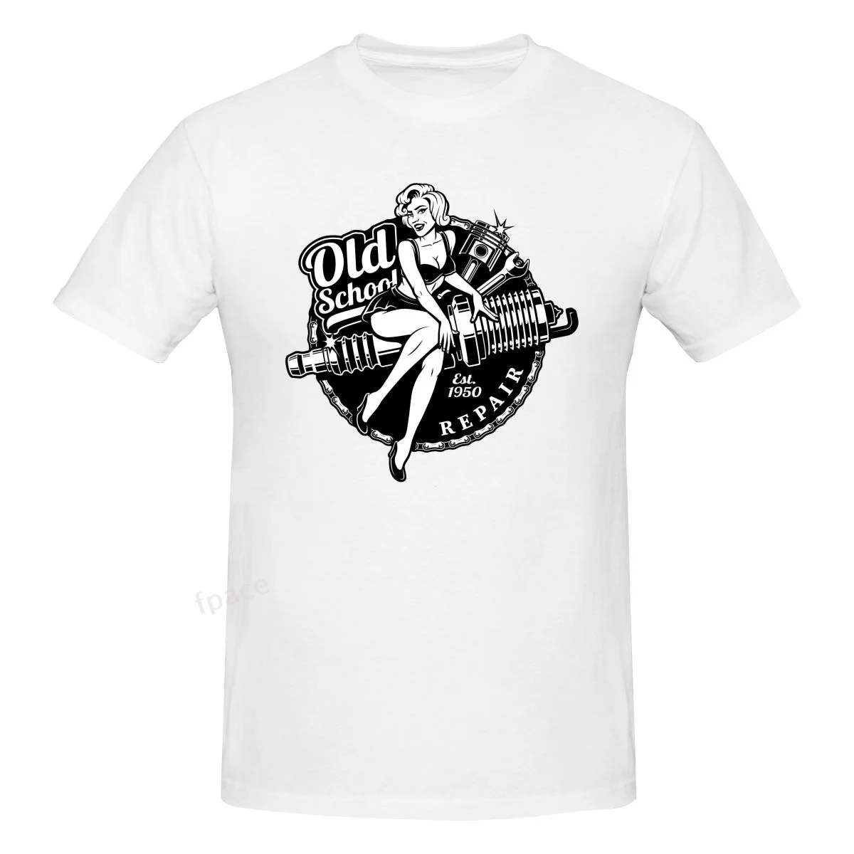 

OLD SCHOOL REPAIR CAR Casual Cotton Summer Men Clothing Tops Men's Basic Short Sleeve T-Shirt