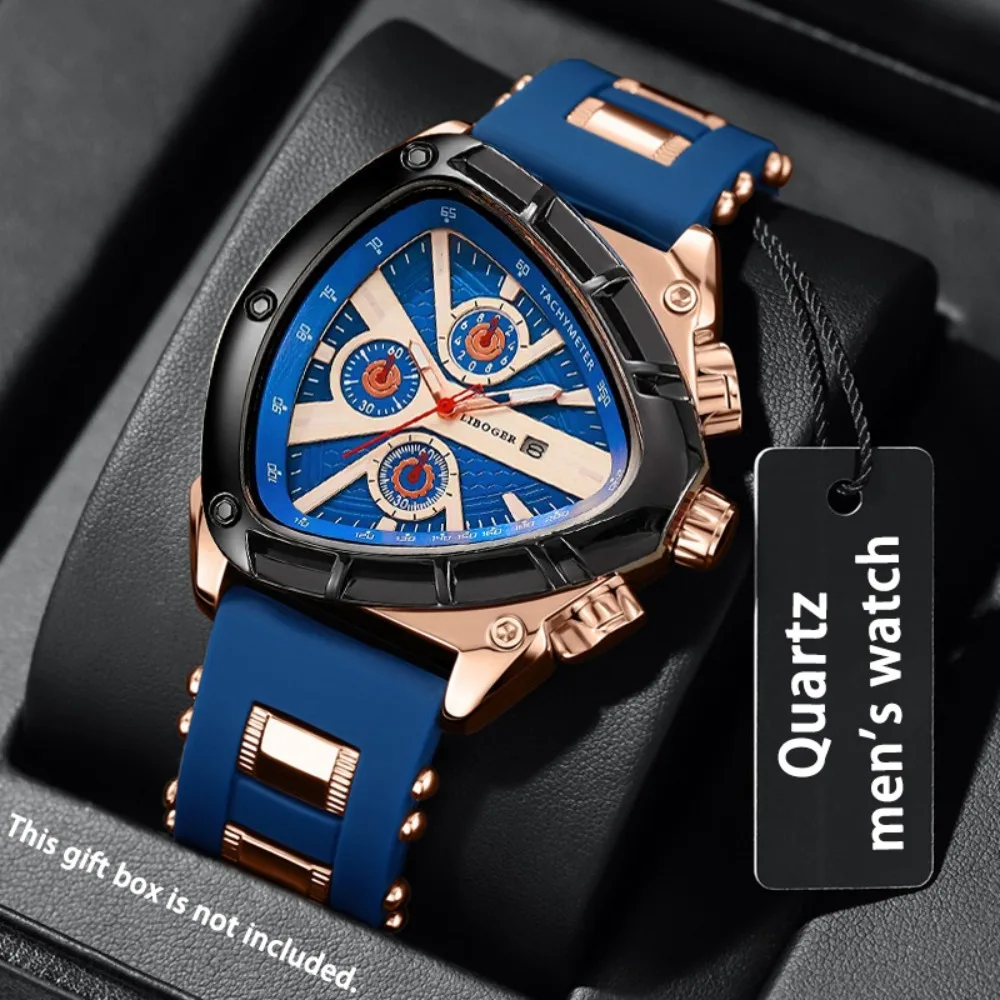 

Men's Sports Blue Quartz Movement, Luxury Gift Watch | Stylish Quartz Watch | Silicone Strap Watch, Thanksgiving, ChristmasGift