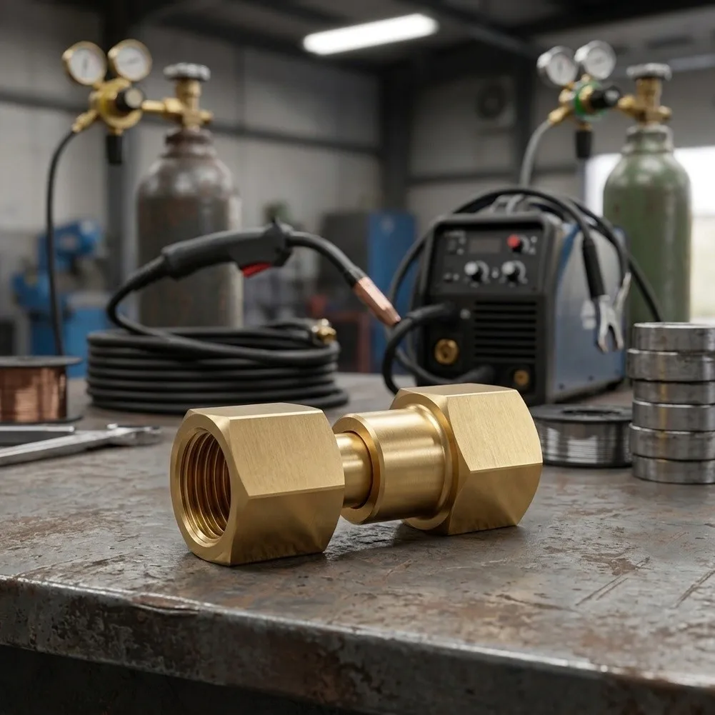 CGA 320 To CGA 580 Brass Welding Thread Converter Adapter For Gas Tank Bottle Regulatory Connection Plumbing Fittings