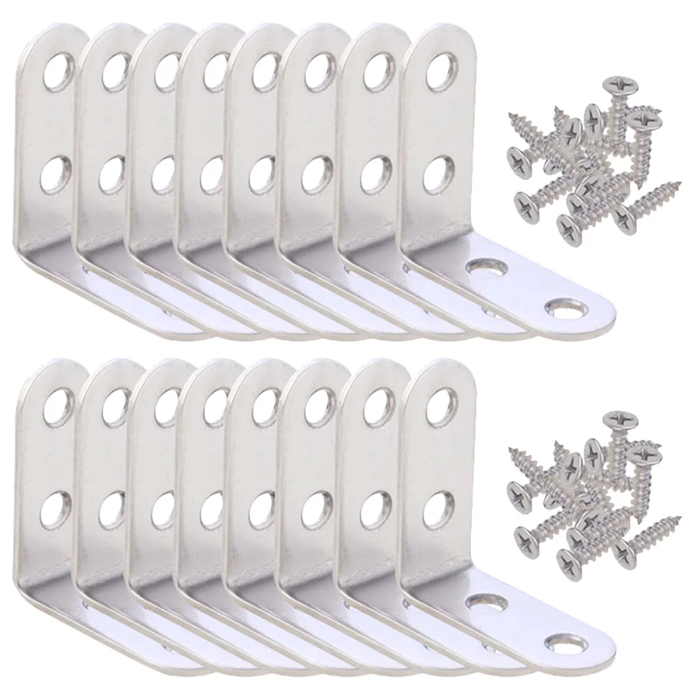 

16Pcs Small L Brackets for Shelves Smooth Surface Rounded Edges Easy to Handle Safe Use L Brackets for Shelves