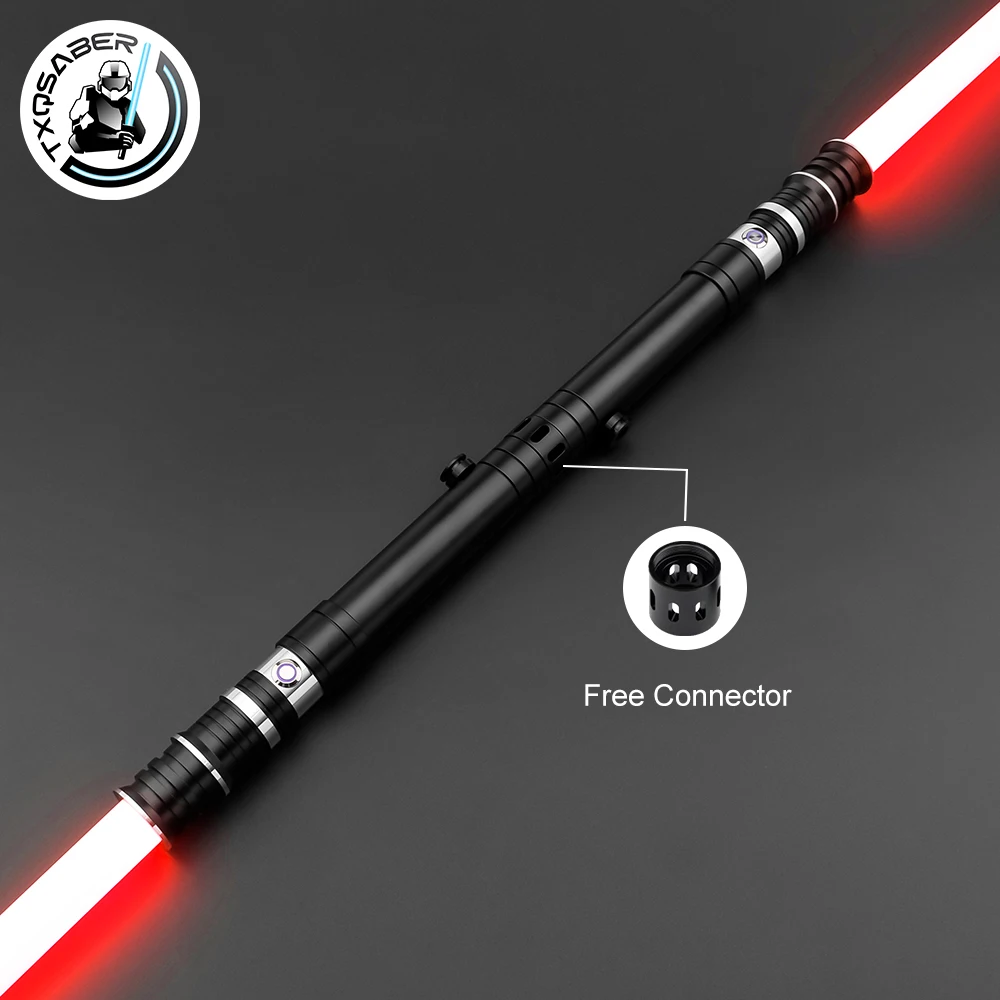 

TXQSABER Lightsaber Double Bladed Heavy Dueling Sword with Removable Blade Metal Hilt Blaster Neo Pixel Cosplay Toys Saber Staff