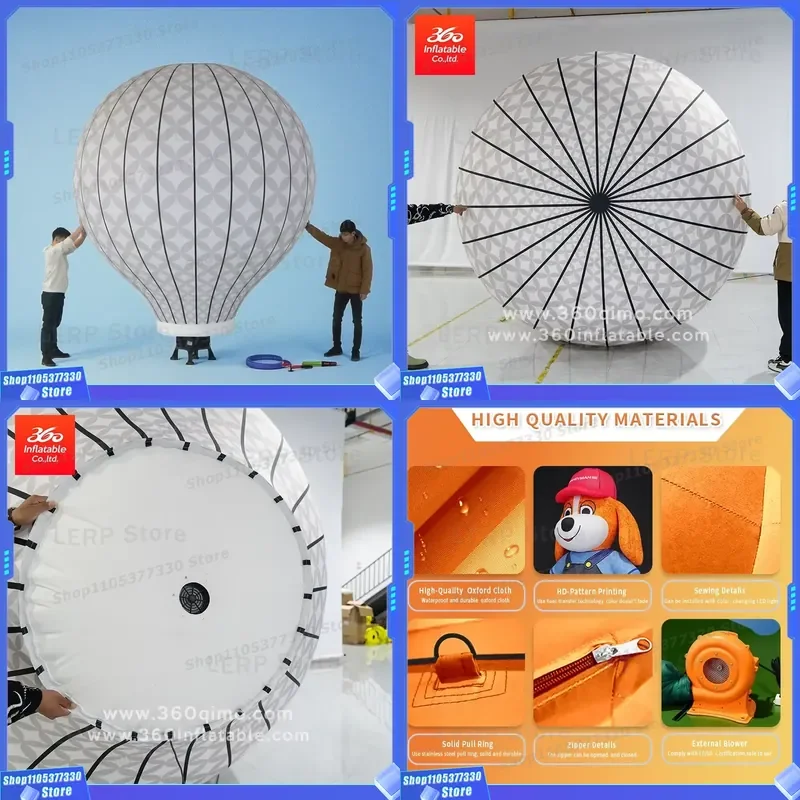 Custom Inflatable Hot Air Balloon Halloween Decoration LED Light Advertising Oxford Cloth Party Prop Halloween Inflatable Hot