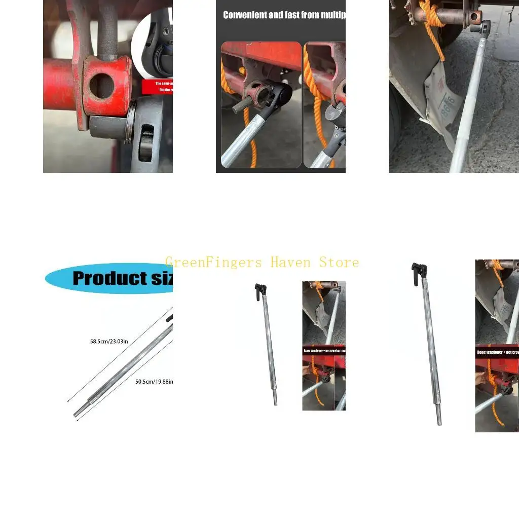 F68D Truck Steel Cable Tightener Rope Tensioner Long Handle Wrench Ratchet Wrench Nonslip