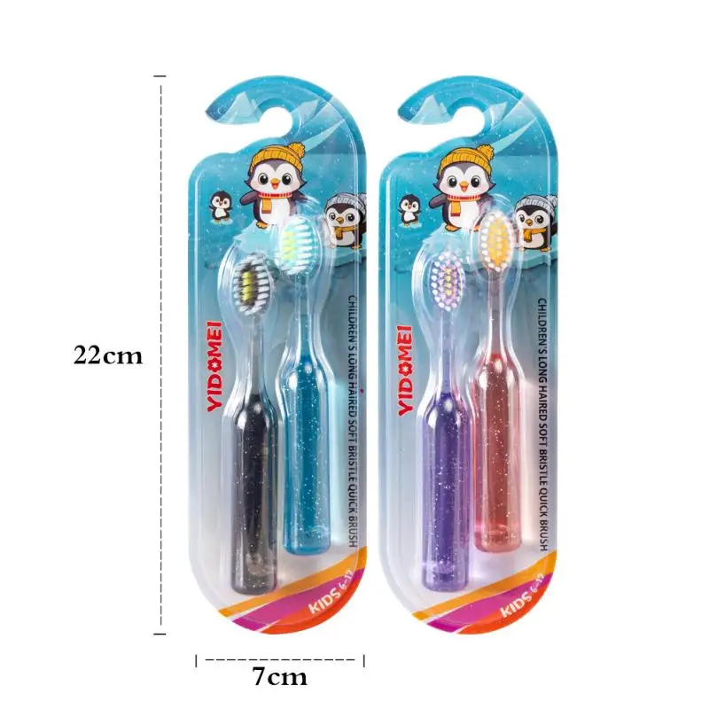 2 шт./компл., детская зубная щетка, мягкая щетина, щетки для отбеливания зубов для детей 3-12 лет, стоматологическая ручная зубная щетка для ухода за полостью рта