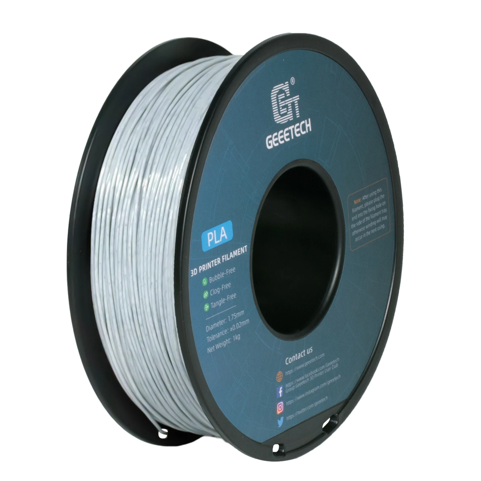 Geeetech Standard PLA Filament 1kg 1.75mm 3D Printer Plastic Material, Accuracy 0.03mm, for Fit Most FDM Printer