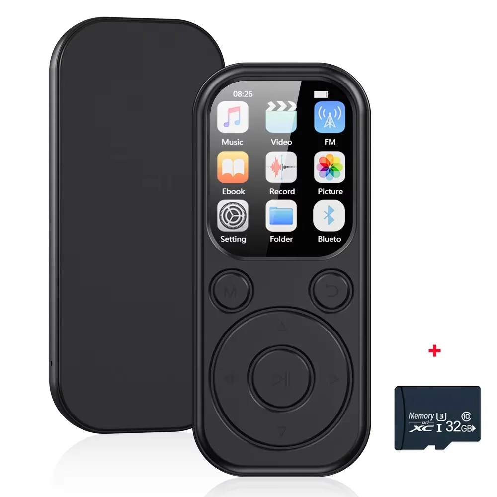 128G Portable MP3 Player 1.8 Inch Walkmen Type-C Bluetooth 5.4 Compatible Built-in Speaker E-Books R