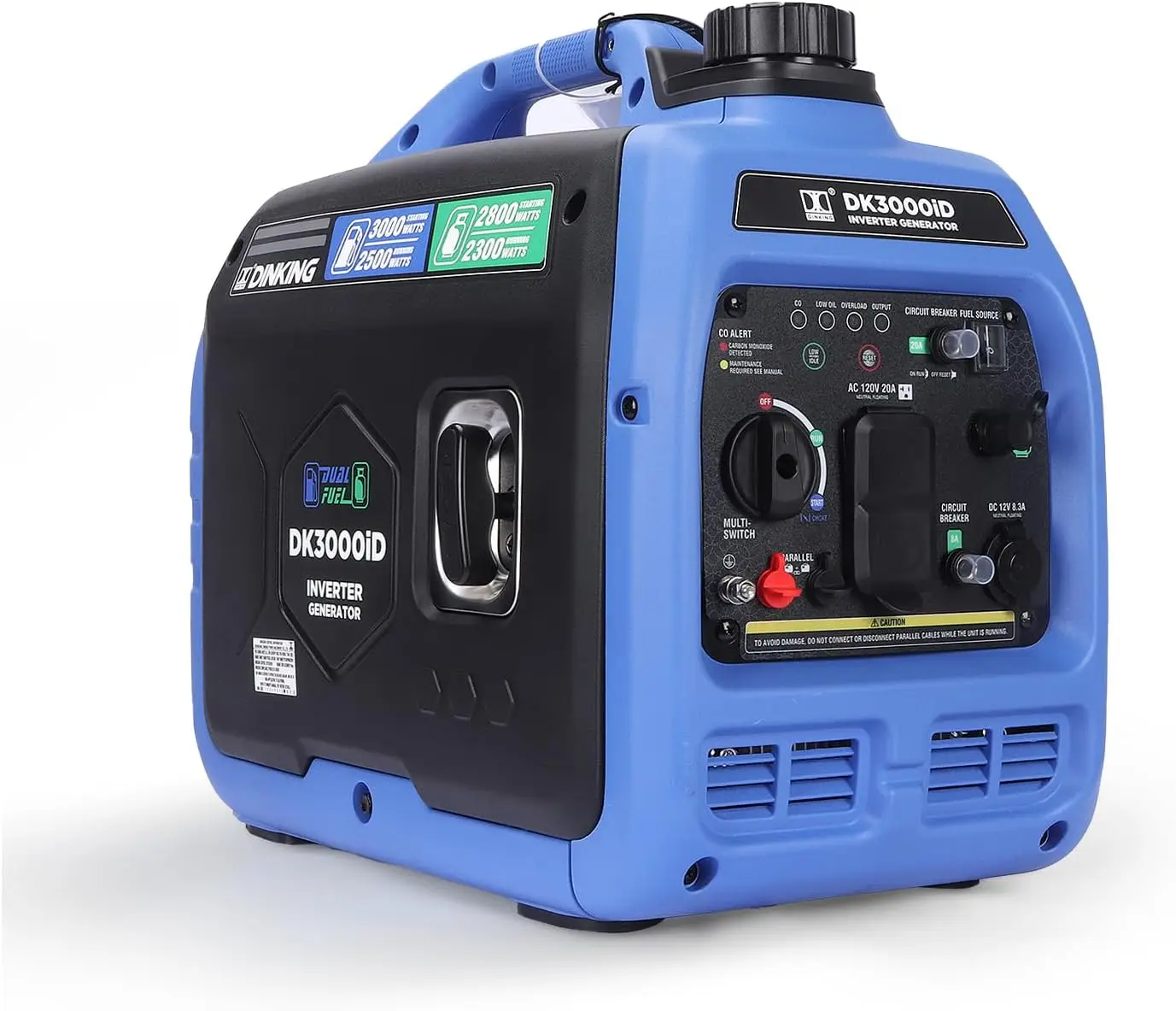 

New 3000W Dual Fuel Inverter Generator, Gas LPG Powered, Quiet Lightweight, Parallel Ready, for RV Outdoor Camping Tailgating