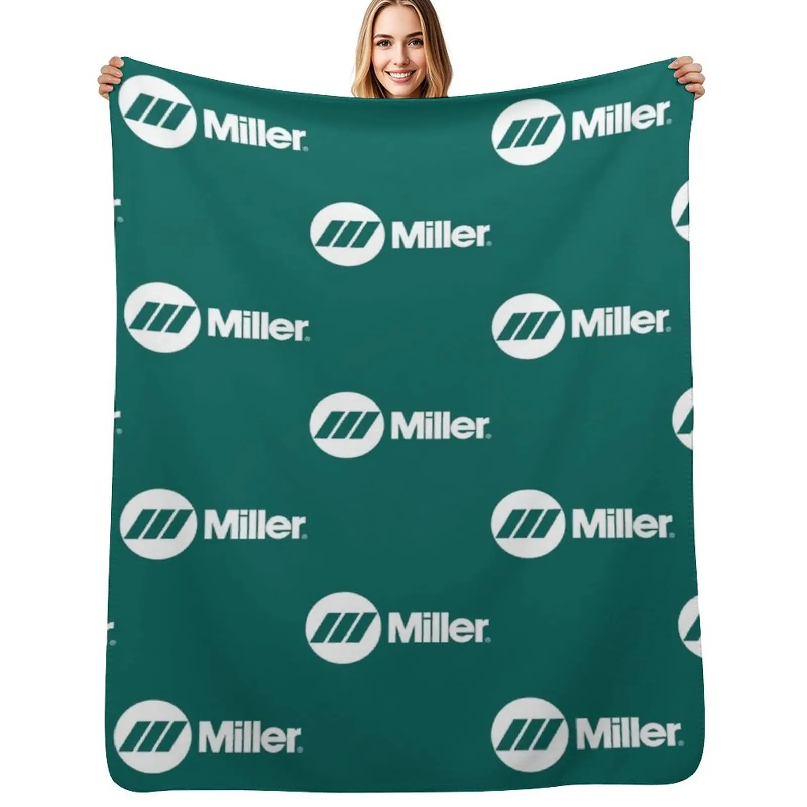 

Millerr Welding Equipment White Logo Throw Blanket Ultra Plush Cozy Blanket for Napping Sleeping