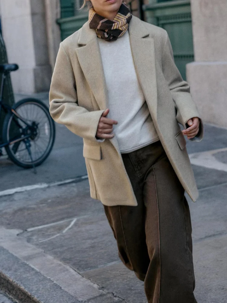 

European and American style autumn new fashion trend simple women's commuting all-match single button suit jacket