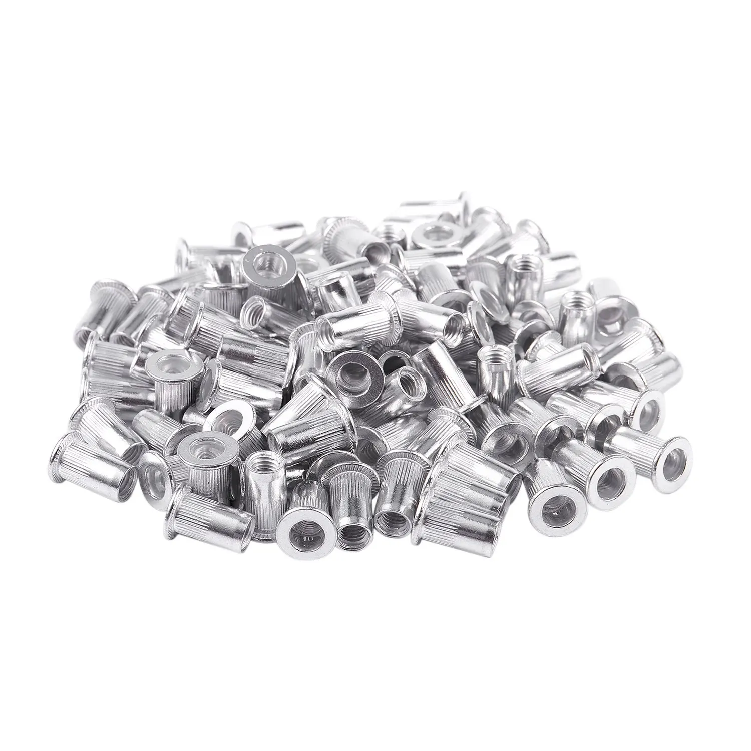 

M5 Aluminium Threaded Rivnuts Flat Head Rivet Nuts Nutserts 100pcs