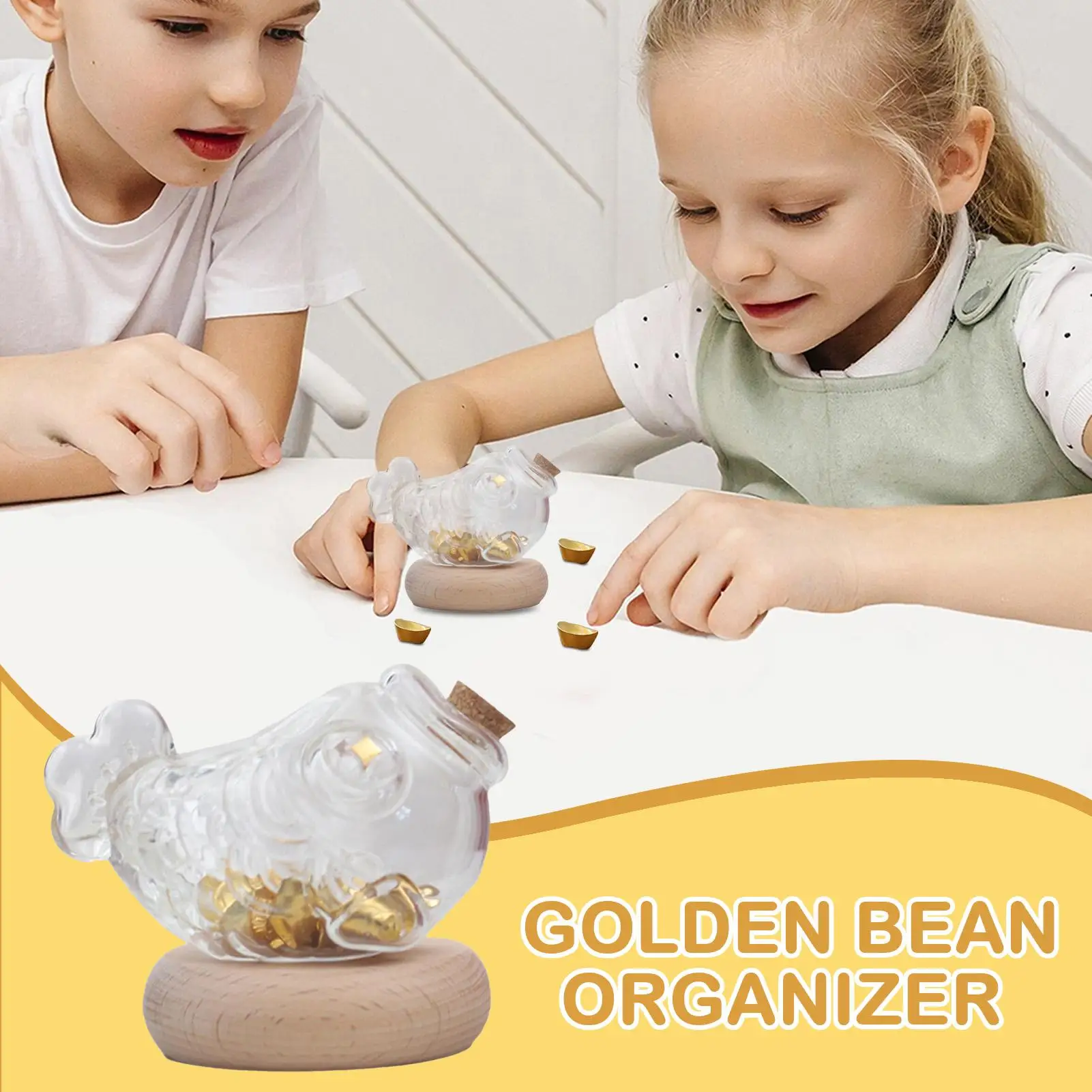 Petite banque d'argent en verre transparent en forme de poisson, pot de stockage d'argent, pièce de monnaie exquise, pot de rangement mignon, décoration pour enfants et adolescents