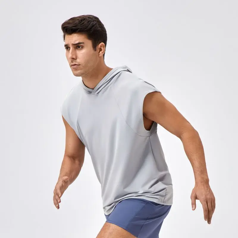 Camisetas sem mangas de secagem rápida para homens ao ar livre correndo basquete fitness respirável topos para adultos ginásio exercício camisetas