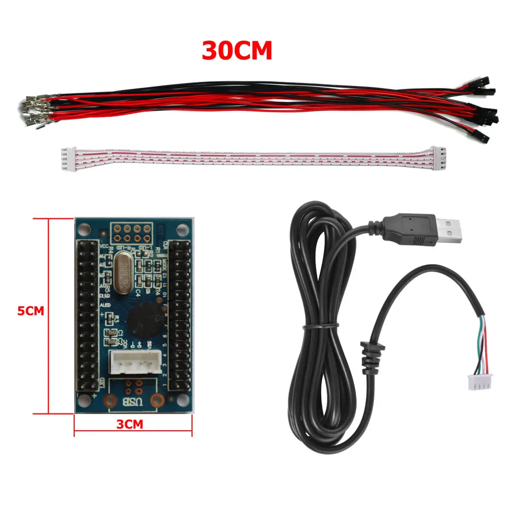 

For PC Arcade Joystick Button Board Cable DIY RAC-C300 2Pin 5Pin 4.8mm Zero Latency USB Encoder