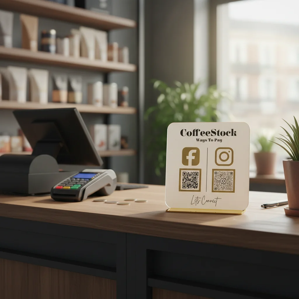 Personalized Printed Sign Suitable For Retail Stores To Increase Social Media Followers Professional Counter Display For Shop