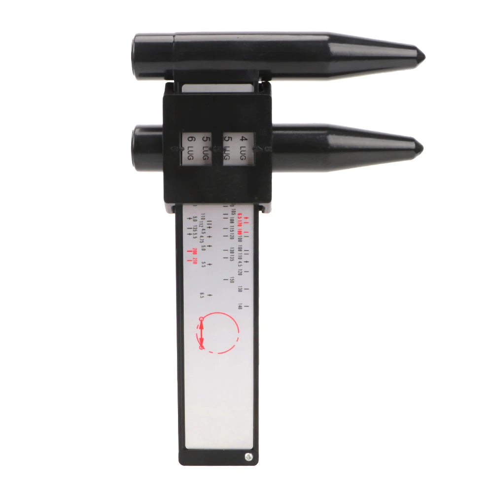 Thickness Inspection Wheel Rim Bolt Pattern Black PCD Caliper 8LUG Hole Distance ,easuring Tool Modified Hole Distance Ruler