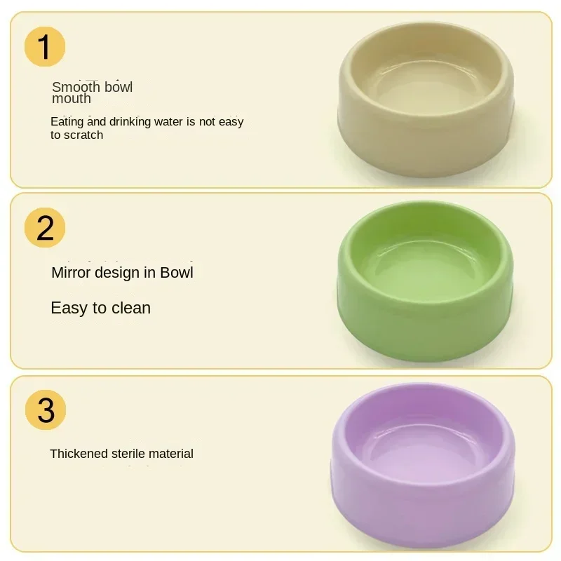 Plastic Pet Cat Bowl Solid Color Dog Water Bowl Round Single Bowl Thickened Eco-Friendly Cat Feeder Pet Supplies Dog Accessories