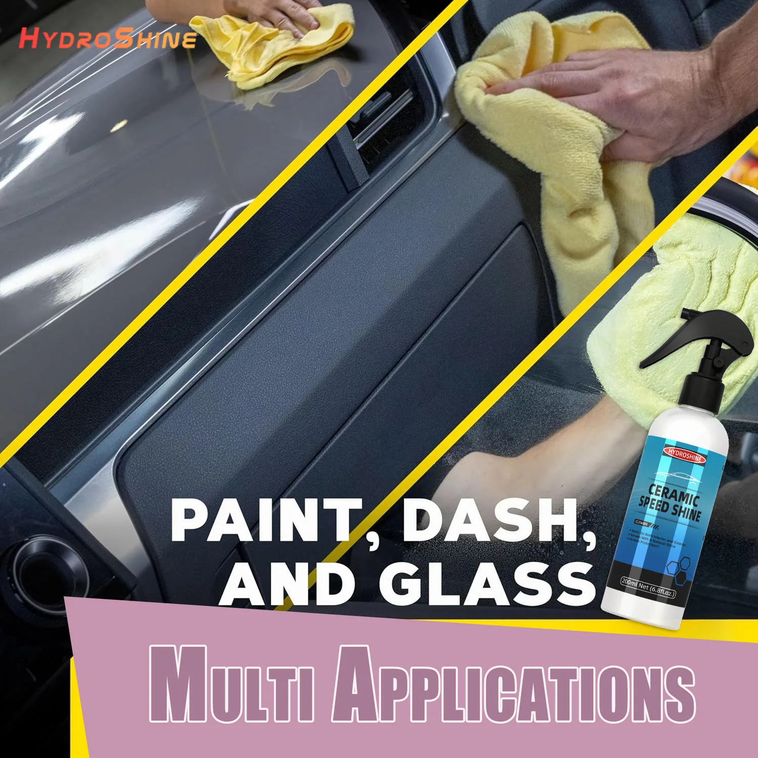 Hydroshine เซรามิค Speed Shine เคลือบสําหรับรถยนต์ป้องกันกันน้ํากันฝุ่นรถ Shine ภาษาโปลิชคํา Black Wax Hydrophobic