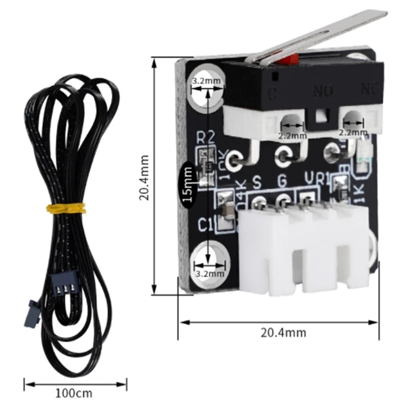 6Pcs 3D Printer Accessories End Stop Limit Switch 3Pin N/O N/C Control Easy Use Micro-Switch For CR-10 Series Ender-3S