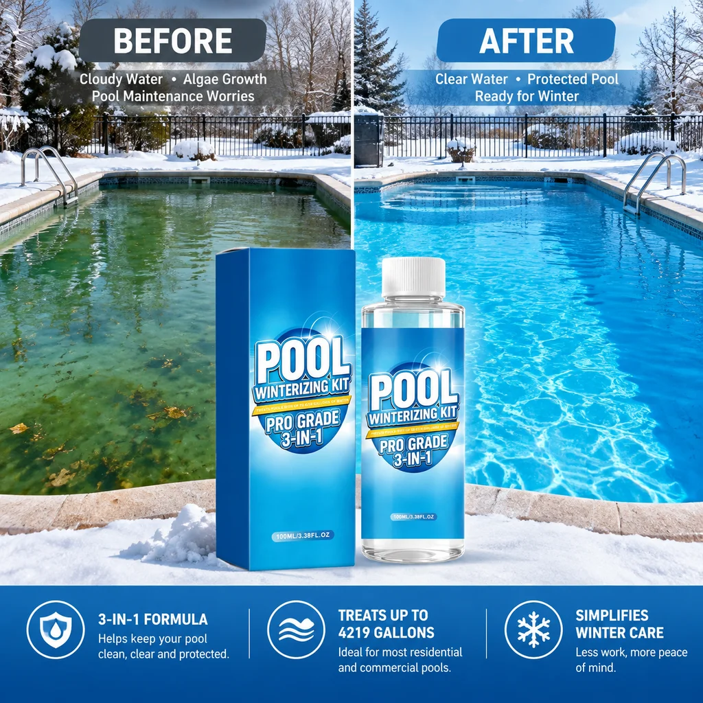 Inground Swimming Pool Chemical Winter Protector Agent Seasonal Water Clarifier Off Time Maintenance Care Liquid Solution 100ml