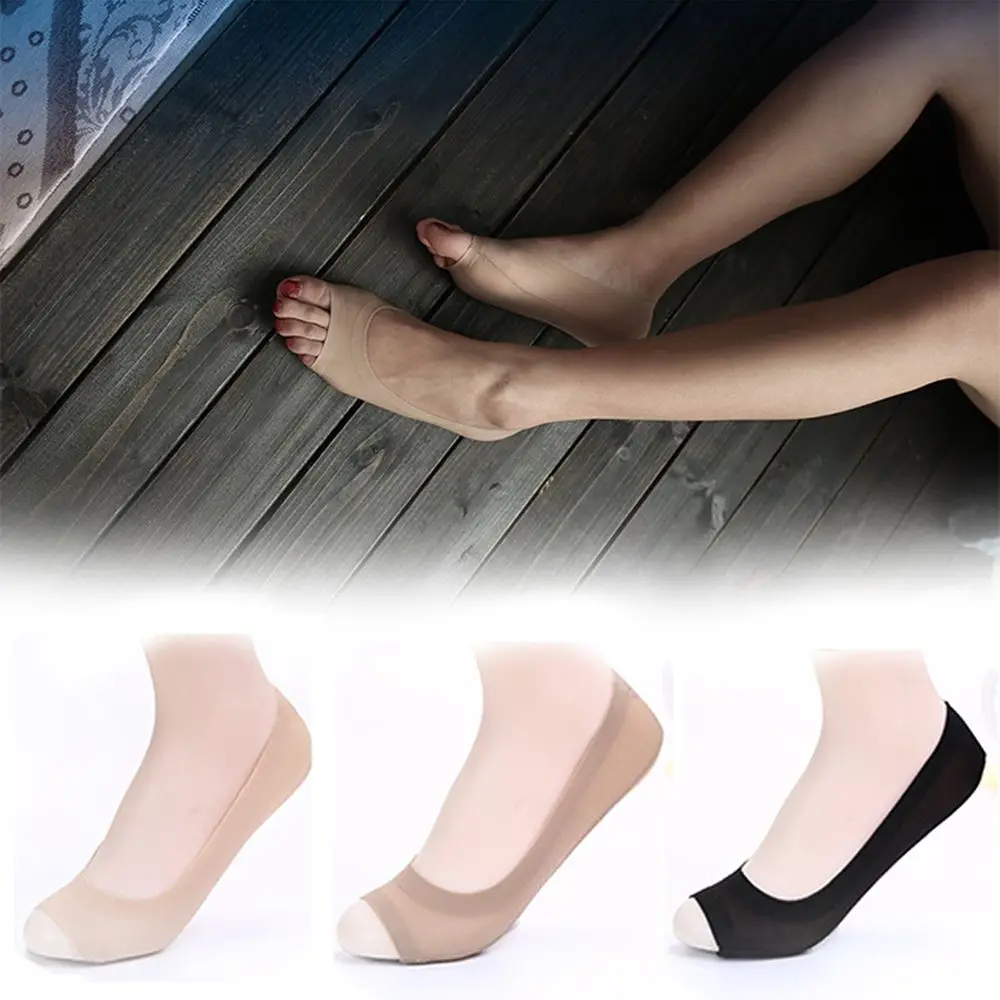 Women Trackless Socks Ice Silk Socks Fish Mouth Socks Invisible Version Boat Socks