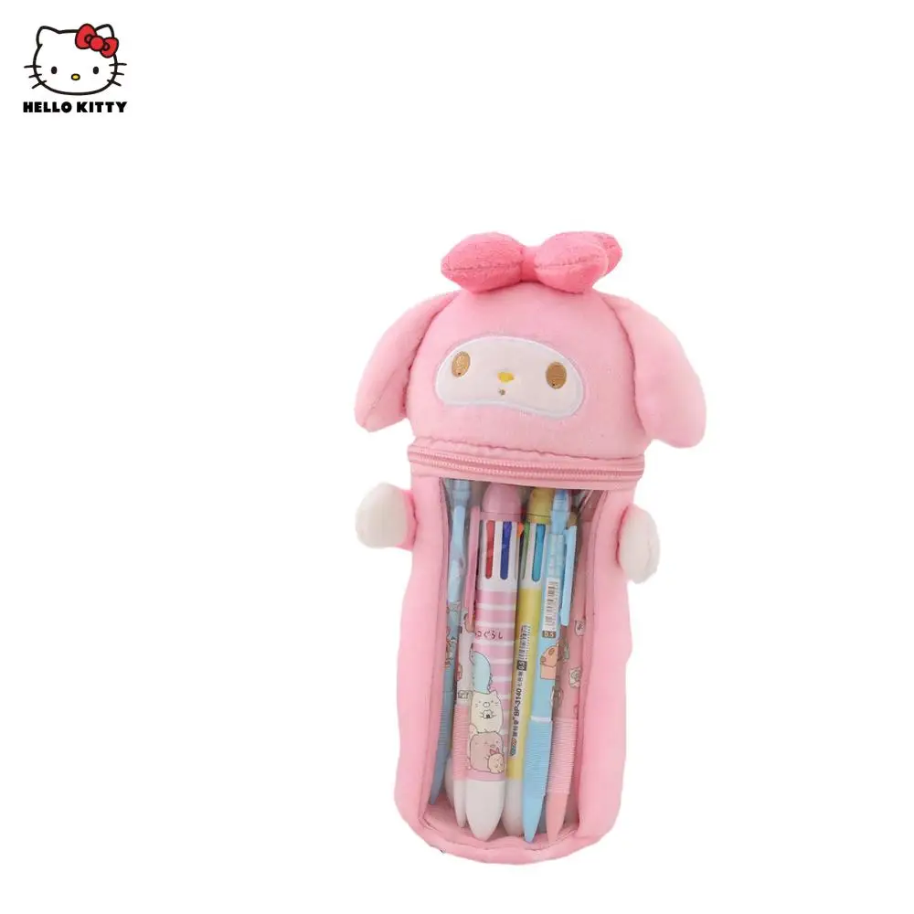 Kawaii Sanrios Accessories Hello Kittys Kuromi My Melody Cinnamoroll Cartoon Plush Toy Pencil Case Pen Holder Storage Bag Gift