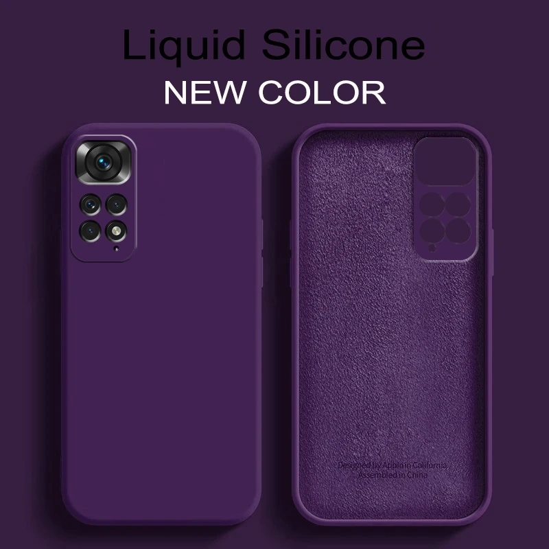 Luxury Original Liquid Silicone For XiaoMi RedMi Note 11 Pro Square Case