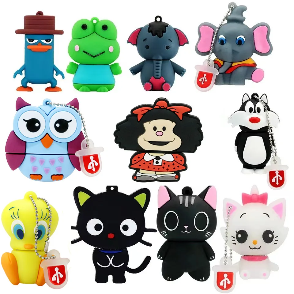 

Pendrive 256GB USB Flash Drive Cartoon Animals Penguin Pen Drive 128GB Usb Flash Memory Stick 32GB Duck Black Cat 64GB Pen Drive