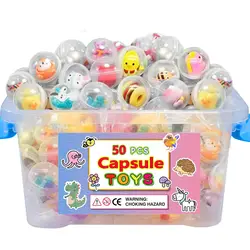 50 cute mini Kawaii capsule toys perfect for sharing a kid-friendly Christmas stocking stuffing treasure box classroom prize
