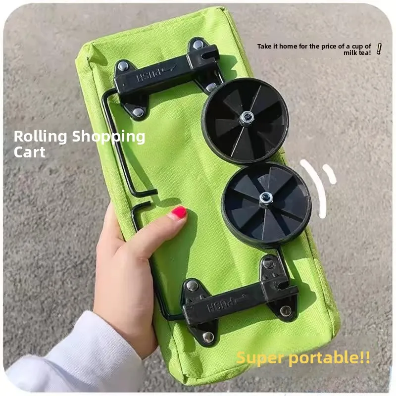 

Складная маленькая тележка на колесах для овощей, портативный кухонный органайзер для хранения, тележка из нержавеющей стали для дома