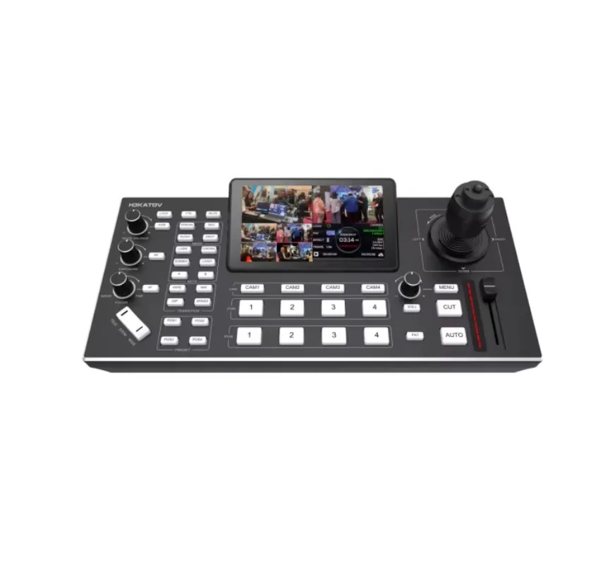 Quad HDM1 input Video Mixer Switch Live Streaming Broadcast PTZ Camera Joystick Control 4 Channels Mini PTZ Keyboard