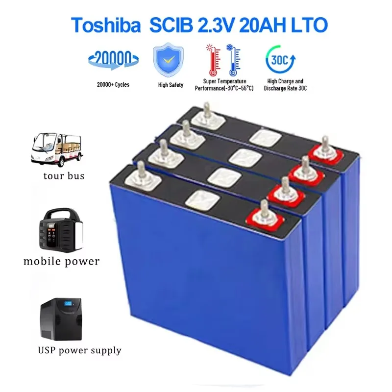 Toshiba 2.3V 20Ah LTO Cell Rechargeable 100% Original Batteries for Low Temperature High Rate Discharge DIY 12V 24V Battery Pack