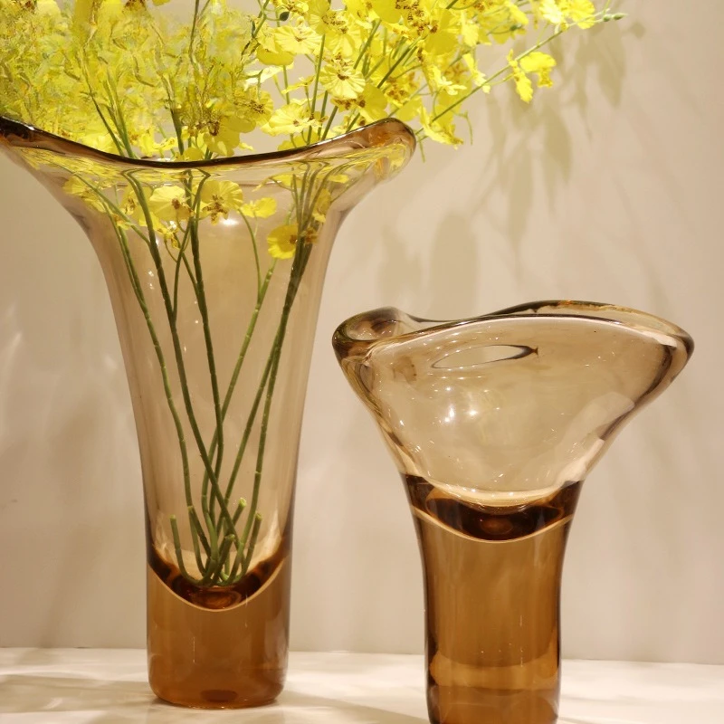 Light luxury creative glass vase fruit candy fruit plate sample living room dining table home illustration vase ornament