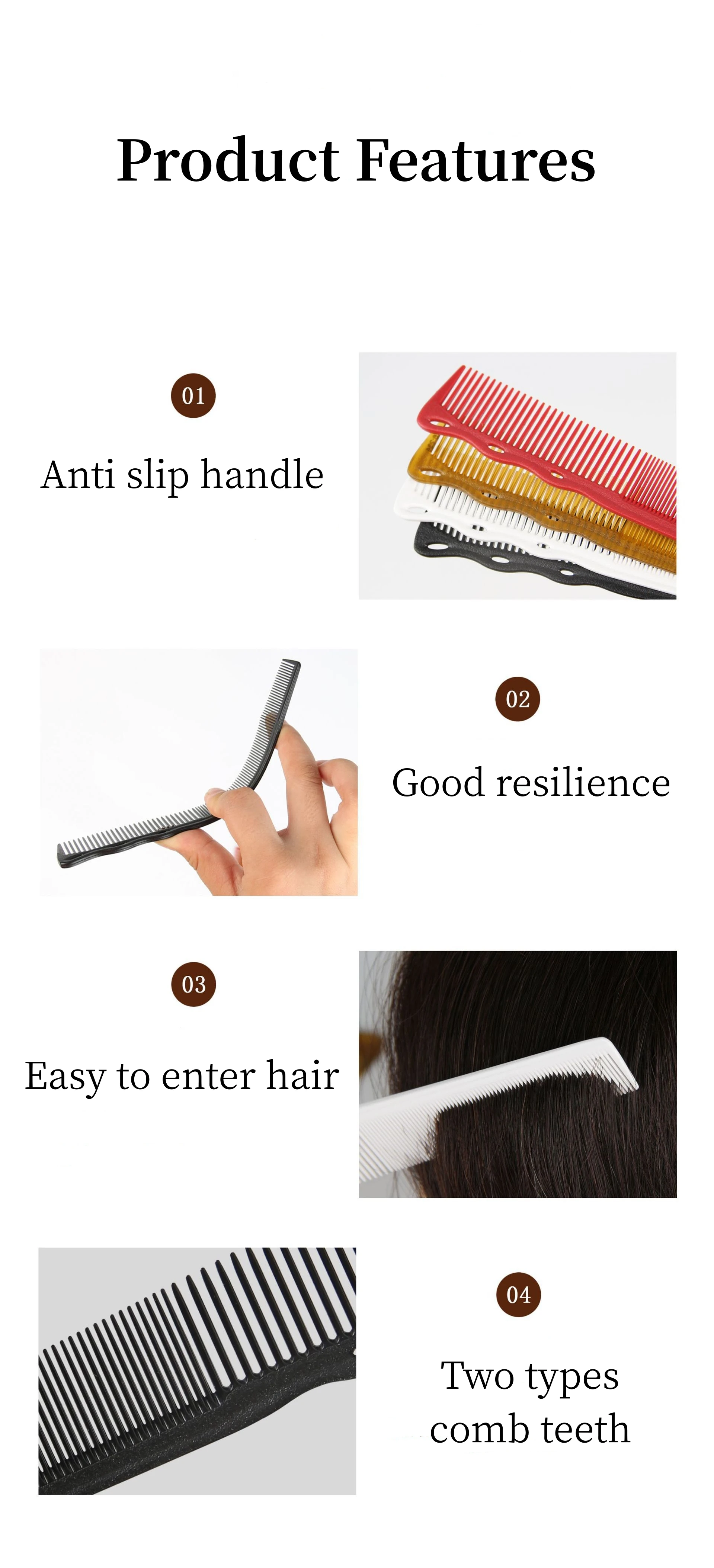 Haarschnitt Kamm Friseur Haar Trimmen Kämme Friseursalon Friseur Haare Schneiden Pinsel Professionelle Styling Werkzeuge Y0117 – Detail 2