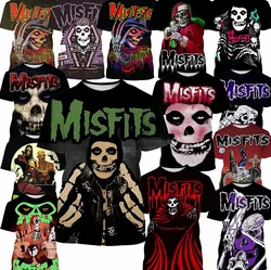 New hot selling Misfits Band Y2K Harajuku 3D printed round neck men's fashionable T-shirt casual summer short sleeved oversized