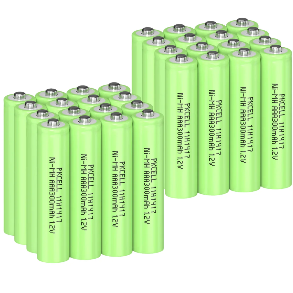 32PC PKCELL NIMH AAA 300mAh 1.2 V Rechargeable Batteries AAA Button Top Indurstry Batteries For Solar Lights