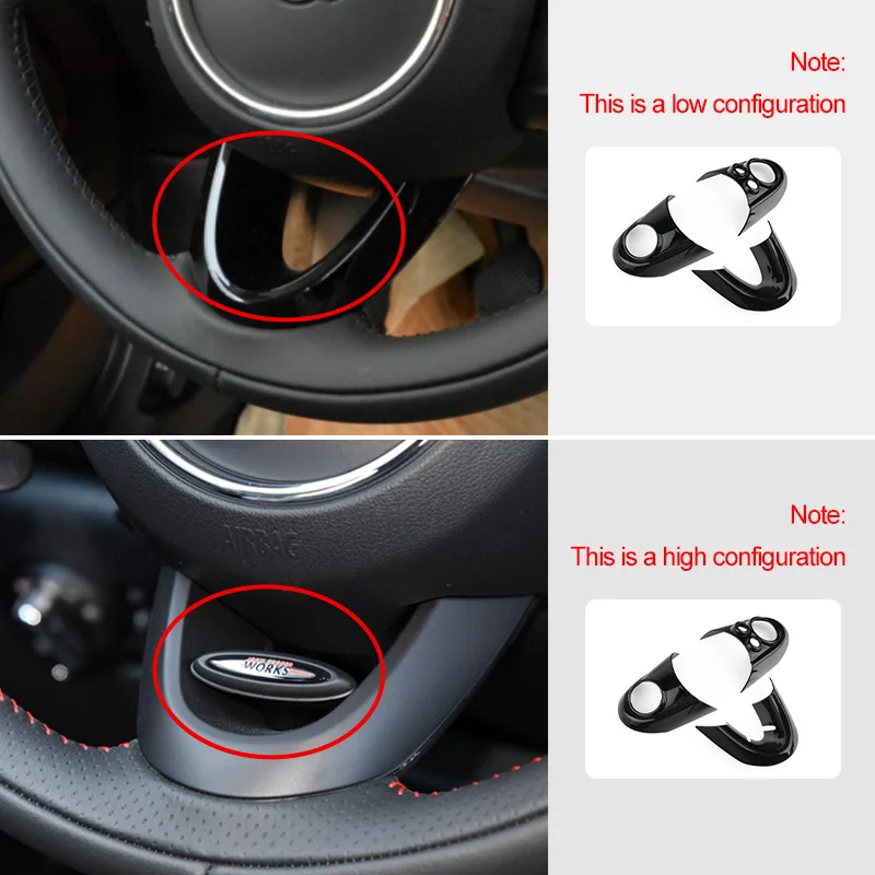 3PCS Car Steering Wheel Cover Carbon Fiber Sticker For  M Coope r F 54 F 55 F 56 F 57 F 60 Styling Interior Decoration