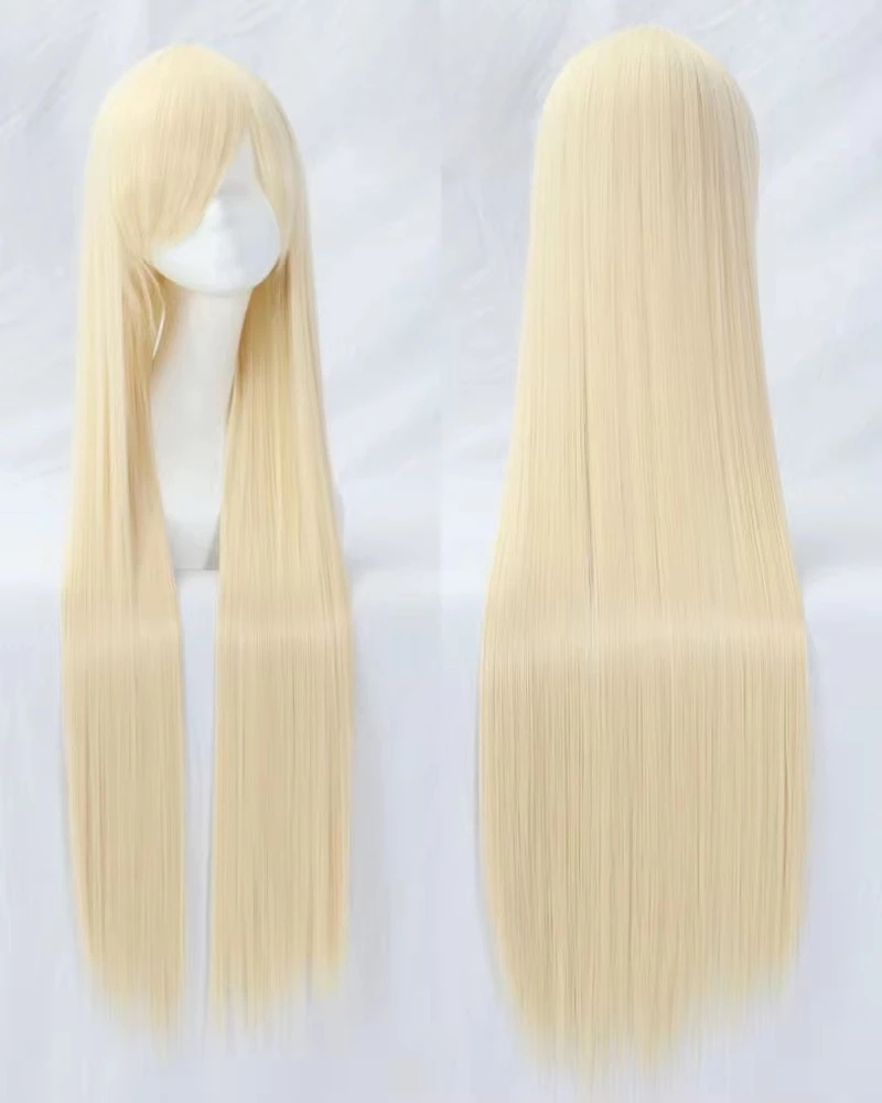 Women 100Cm Long Staight Cosplay Wig Heat Resistant Synthetic Hair Anime Party wigs 42 color Colourful Black White