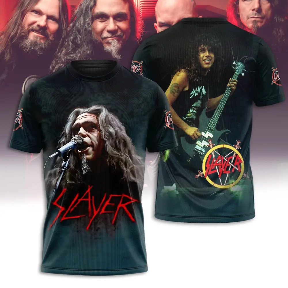 Rock Band Slayer 3d Printing T-shirt Men Women Fashion Casual Man Short Sleeve Tshirt Hip Hop Tops Tees Men Clothes