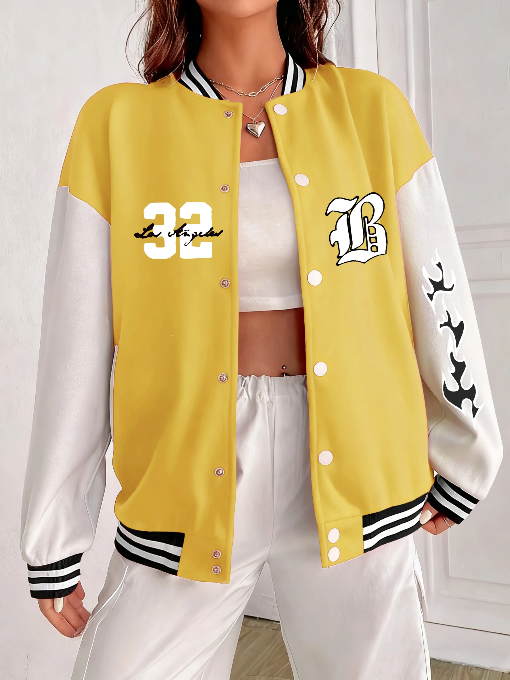 

Женские куртки с городским искусством и 23 принтом, хлопковая модная бейсбольная форма, красочная свободная уличная одежда, осенняя мягкая женская одежда