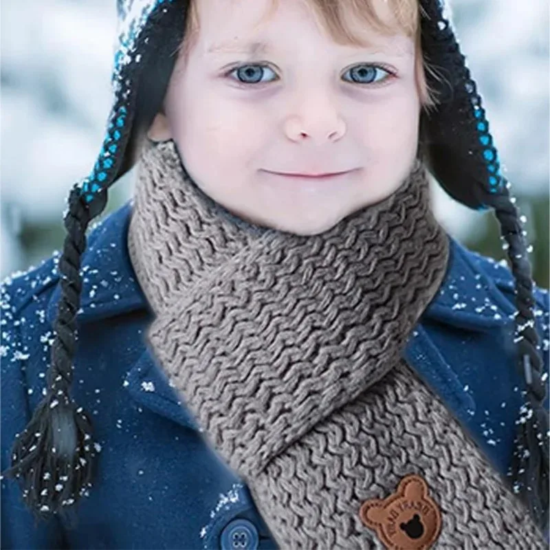 Écharpe d'hiver pour enfants, chauffe-cou tricoté pour bébé, châle chaud et doux pour garçons et filles, vêtements de Cosplay d'hiver, cadeau