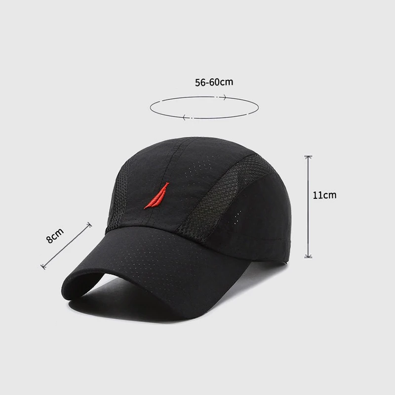 Perforated Baseball Hat For Men And Women Summer New Fashion Breathable Full Mesh Quick Drying Lightweight Foldable Hat